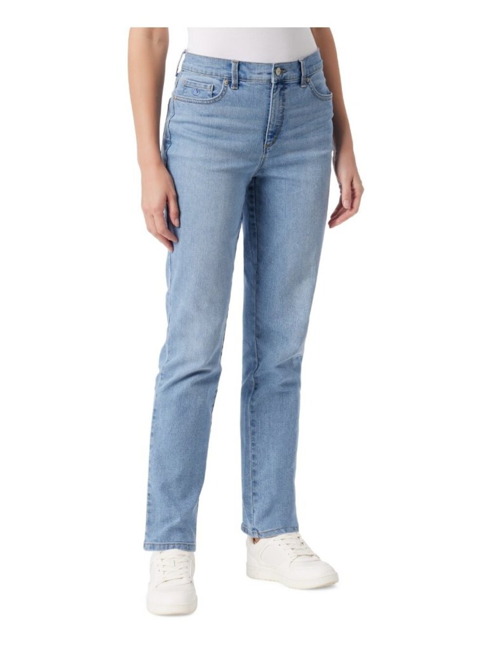 Gloria Vanderbilt Women's Amanda Classic Straight Jeans Size 6 Light Blue